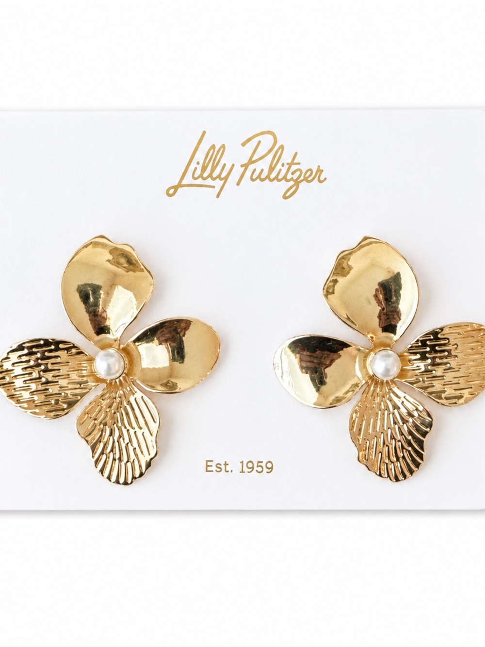 Lilly Pulitzer SOLD OUT Shady Babe gold earrings